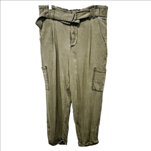 Free People High Rise Khaki Cargo Pants